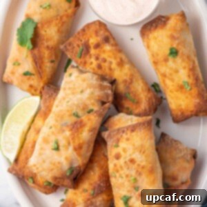 A pile of easy air fryer egg rolls.