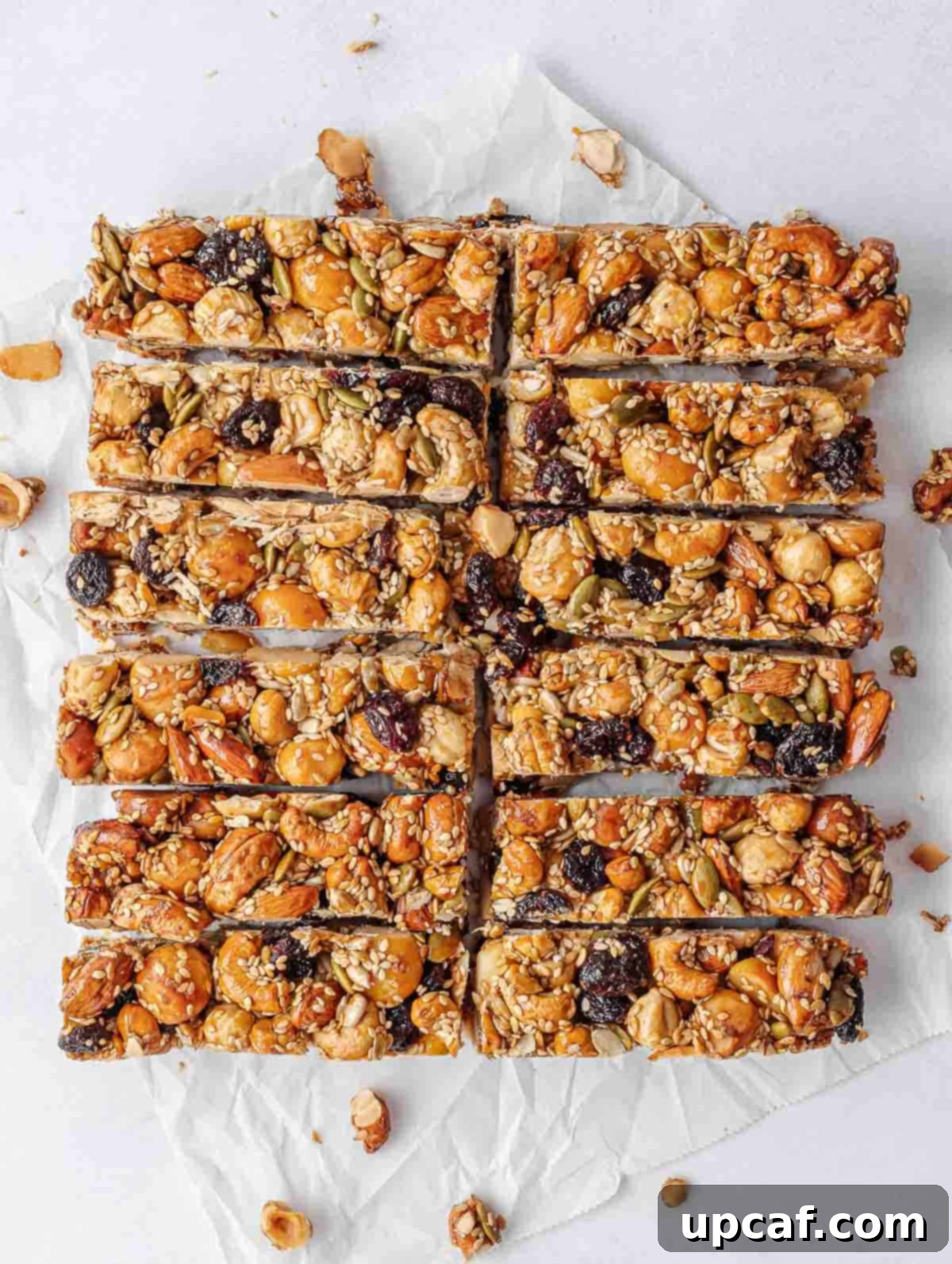 The best homemade KIND nut bars cut into individual bars.