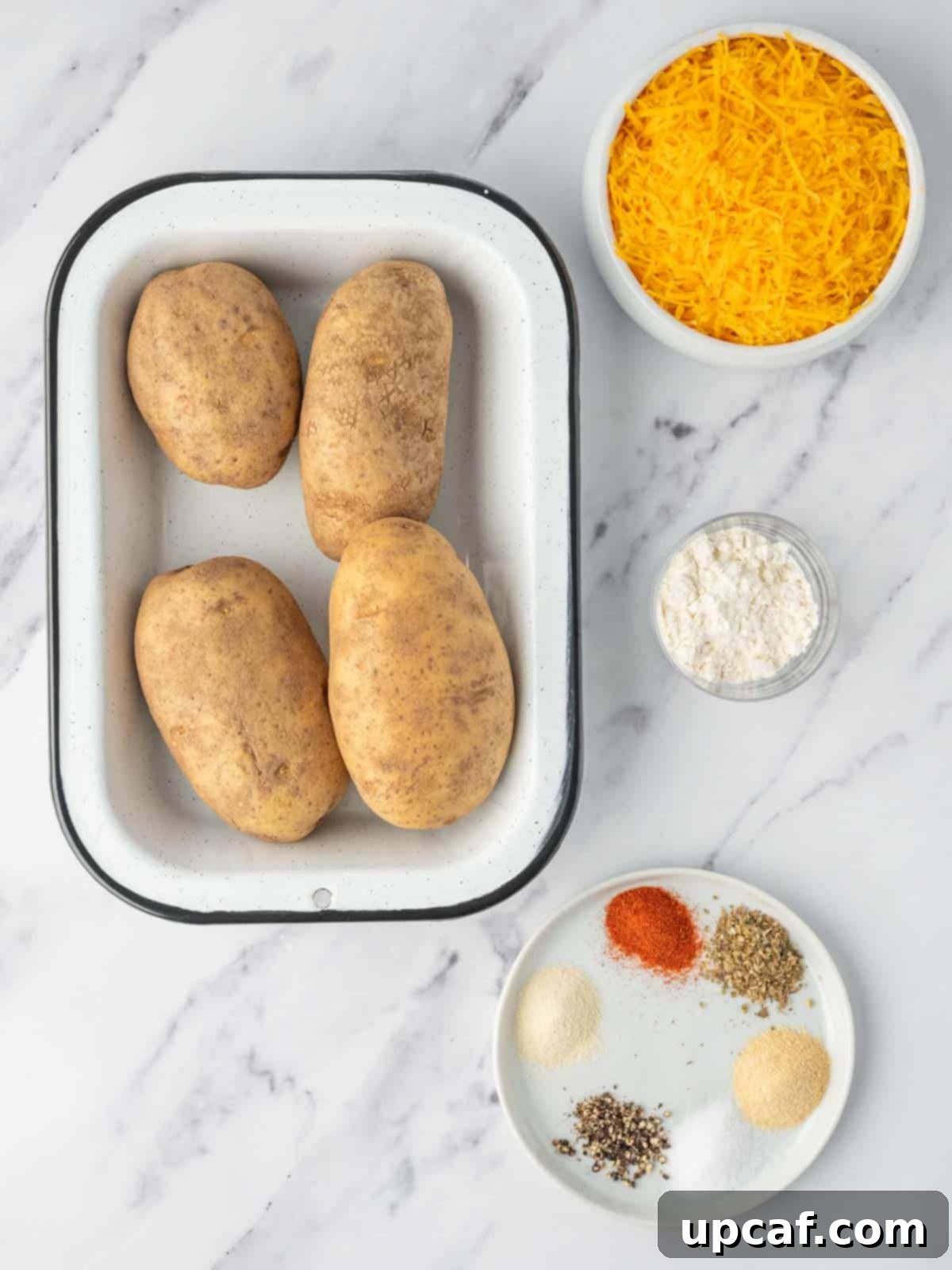 Gooey Crispy Air Fried Tater Tots 3 Ingredients needed for cheesy air fryer tater tots.