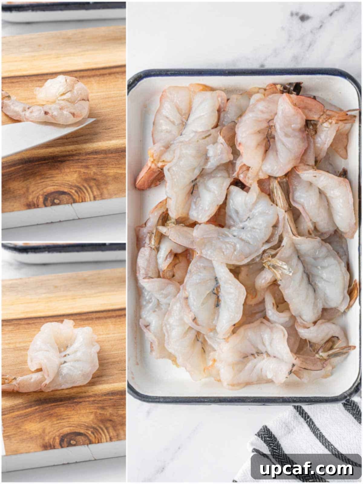 Process for how to butterfly shrimp.