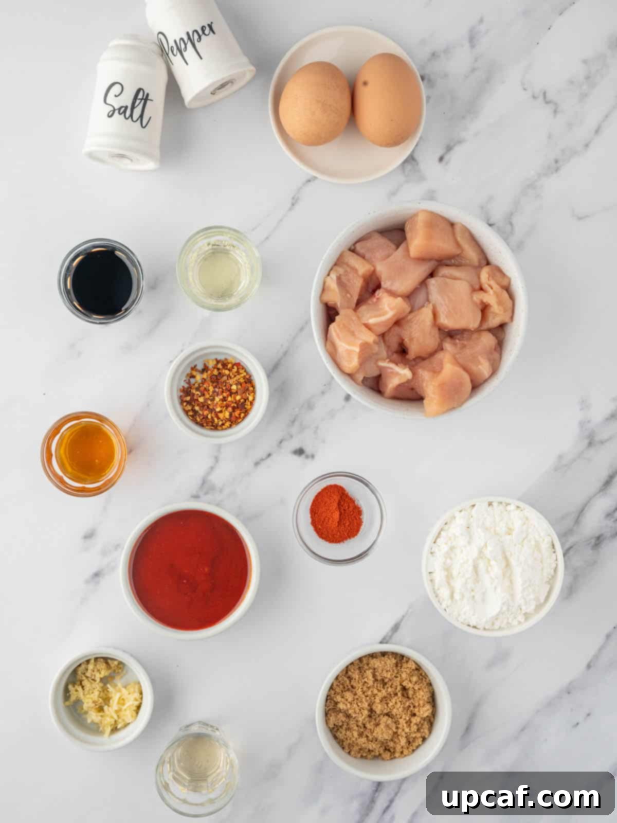 Ingredients needed for gochujang chicken.