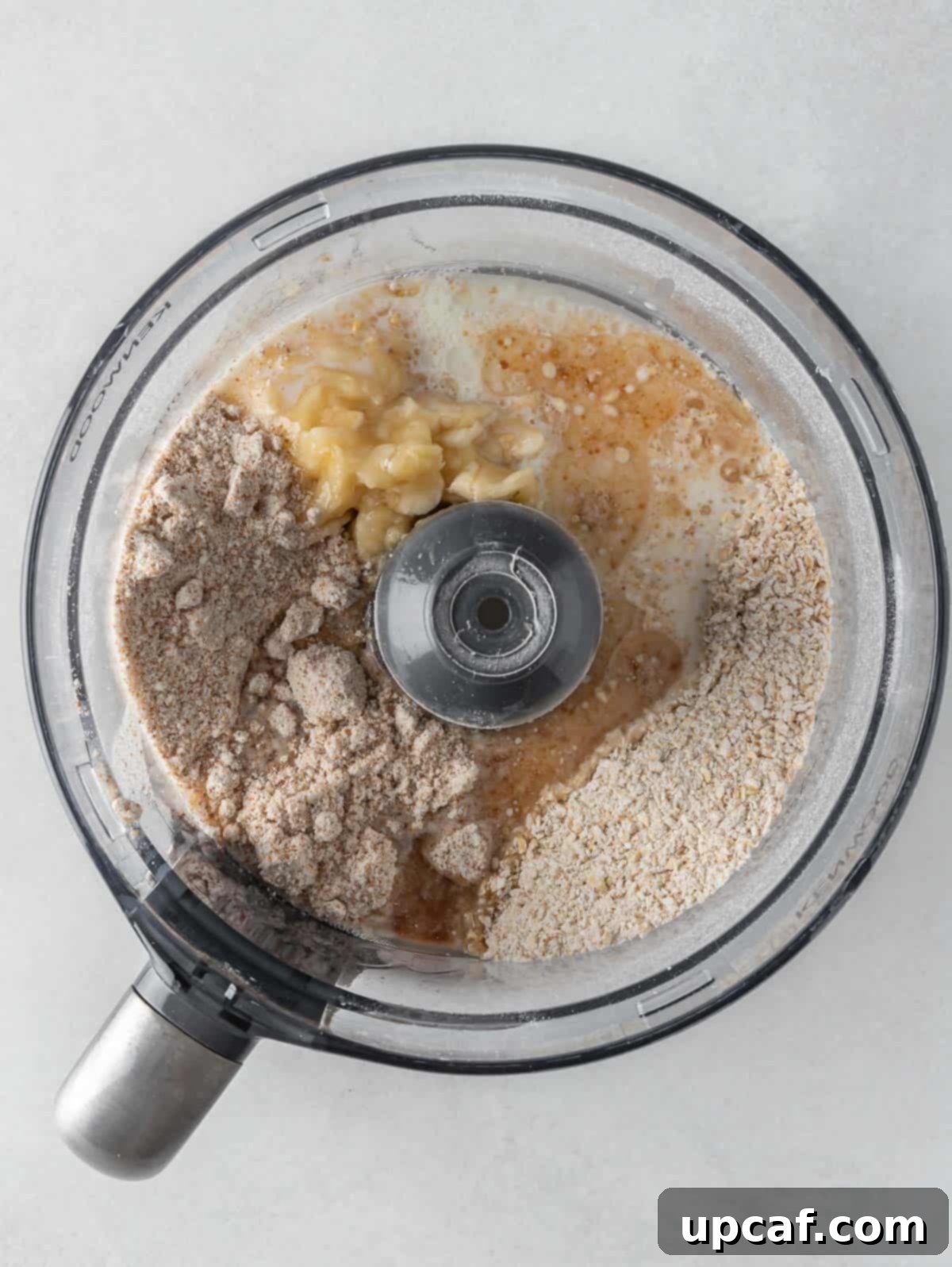 Add wet ingredients to pancake batter.