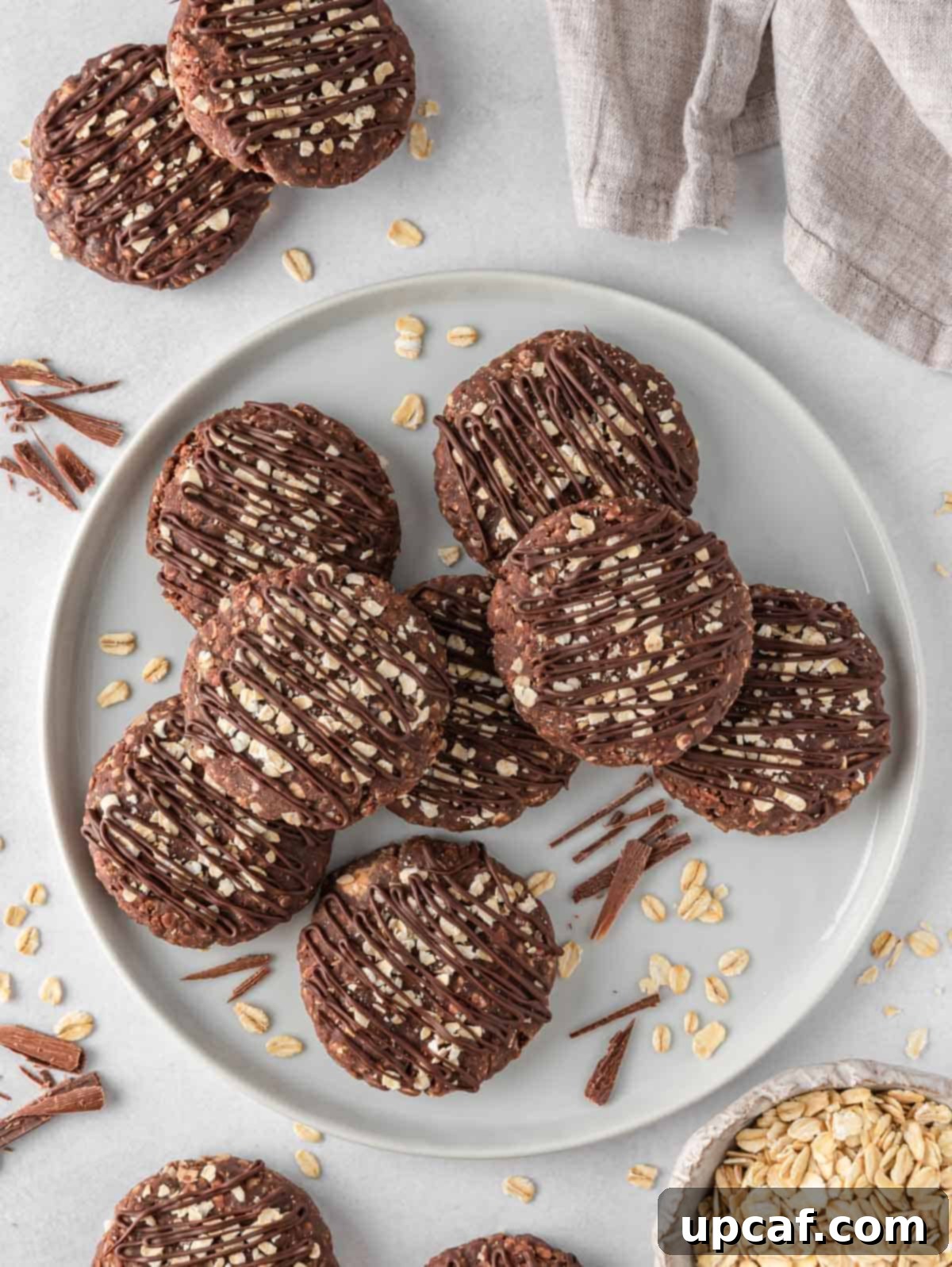 Delicious Gluten-Free No-Bake Cookies arranged artfully on a plate, ready to be enjoyed.