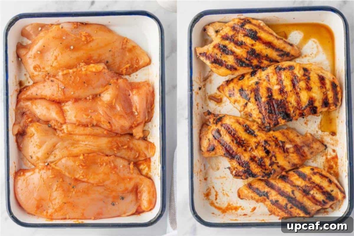 Sunshine Thai Chicken Mango Salad 5 Marinated and grilled chicken.