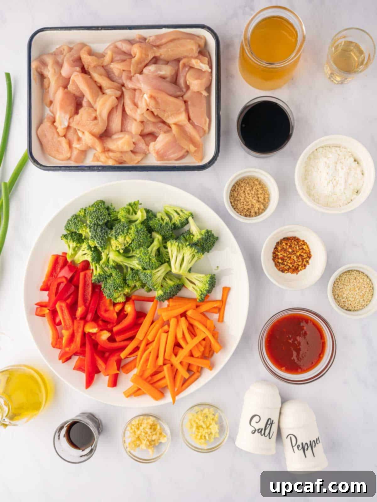 Ingredients needed to make chinese hunan chicken.