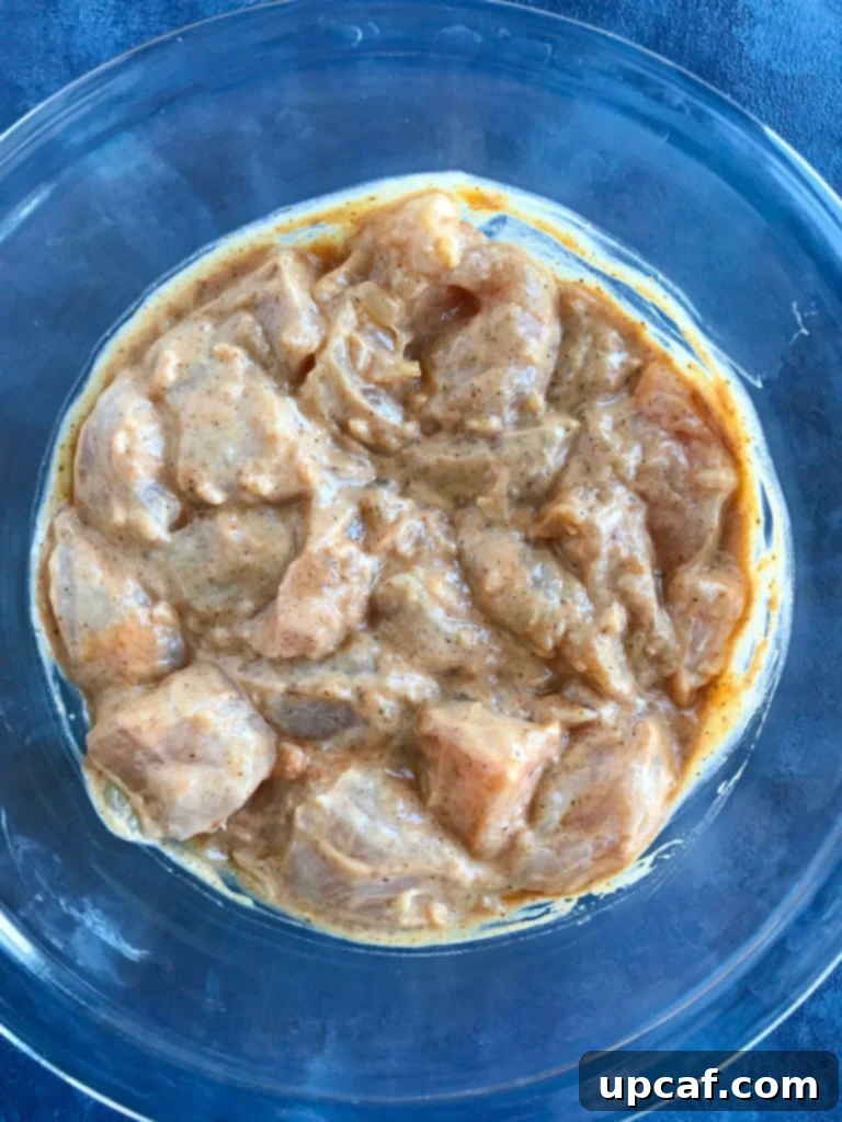 Shish Tawook Marinated Shish Tawook chicken ready for grilling