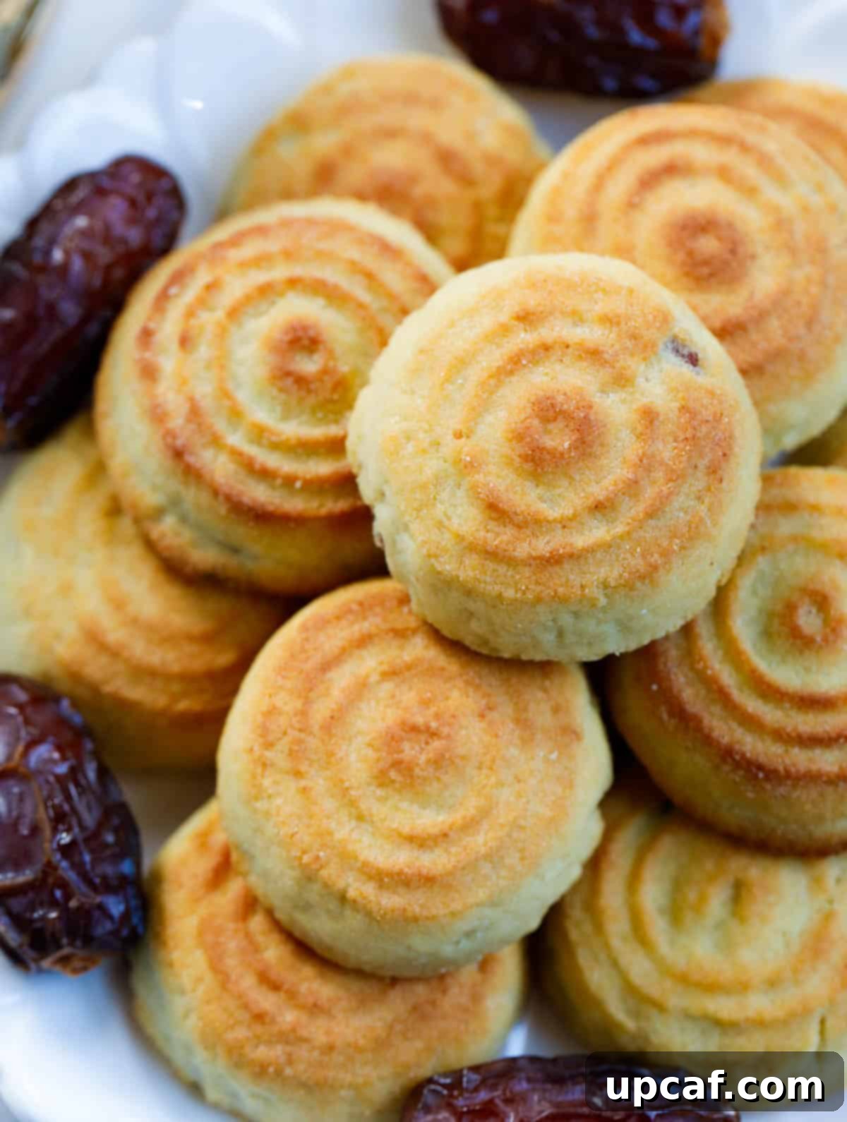 Maamoul Date Filled Cookies on a plate.