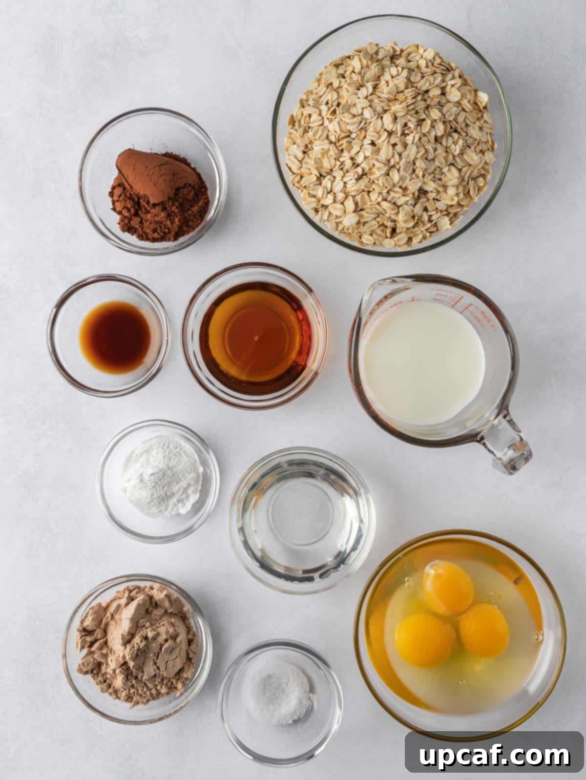 Ultimate Chocolate Protein Stacks 3 Ingredients needed for chocolate protein pancakes.