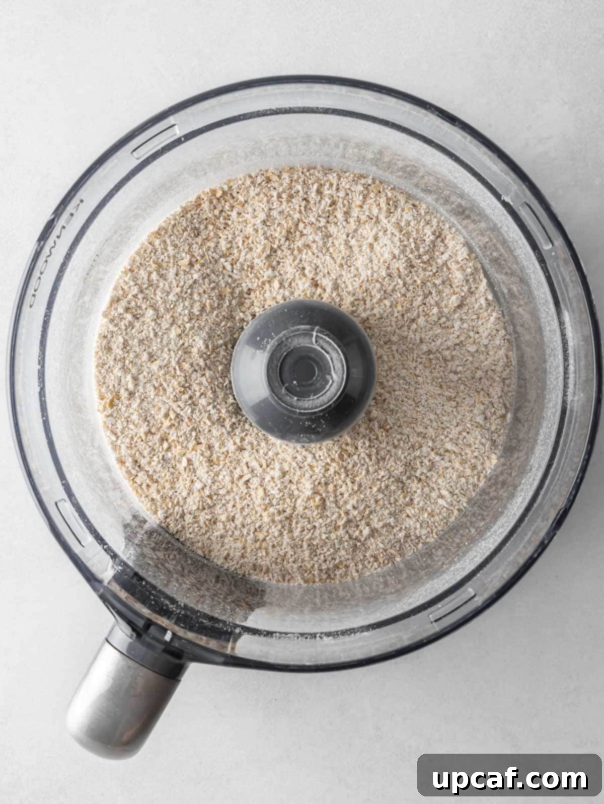 Ultimate Chocolate Protein Stacks 5 Pancake batter is mixed in a food processor.