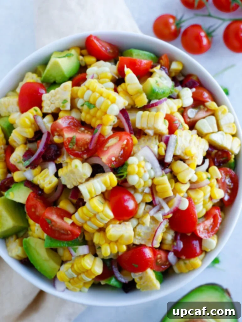 Avocado Corn Salad in a serving bowl
