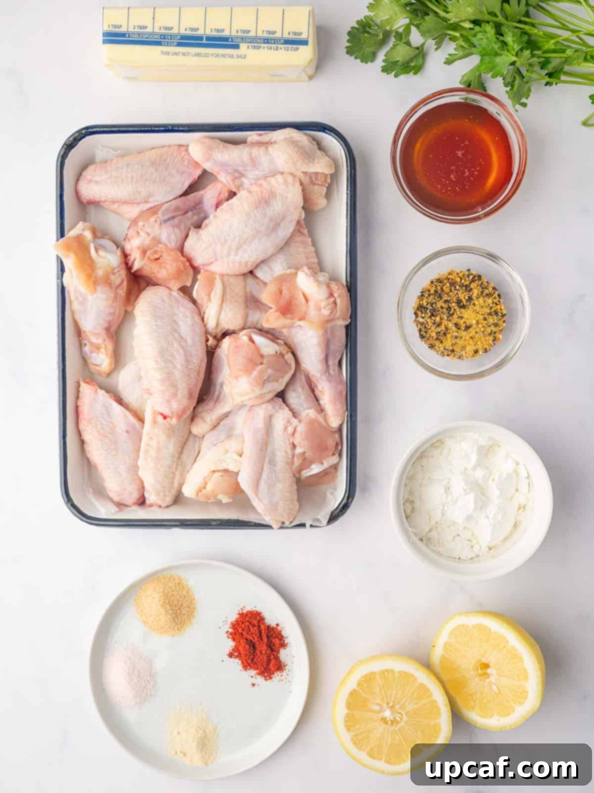 Honey-Glazed Lemon Pepper Wings 3 Ingredients needed for Honey Lemon Pepper Wings.