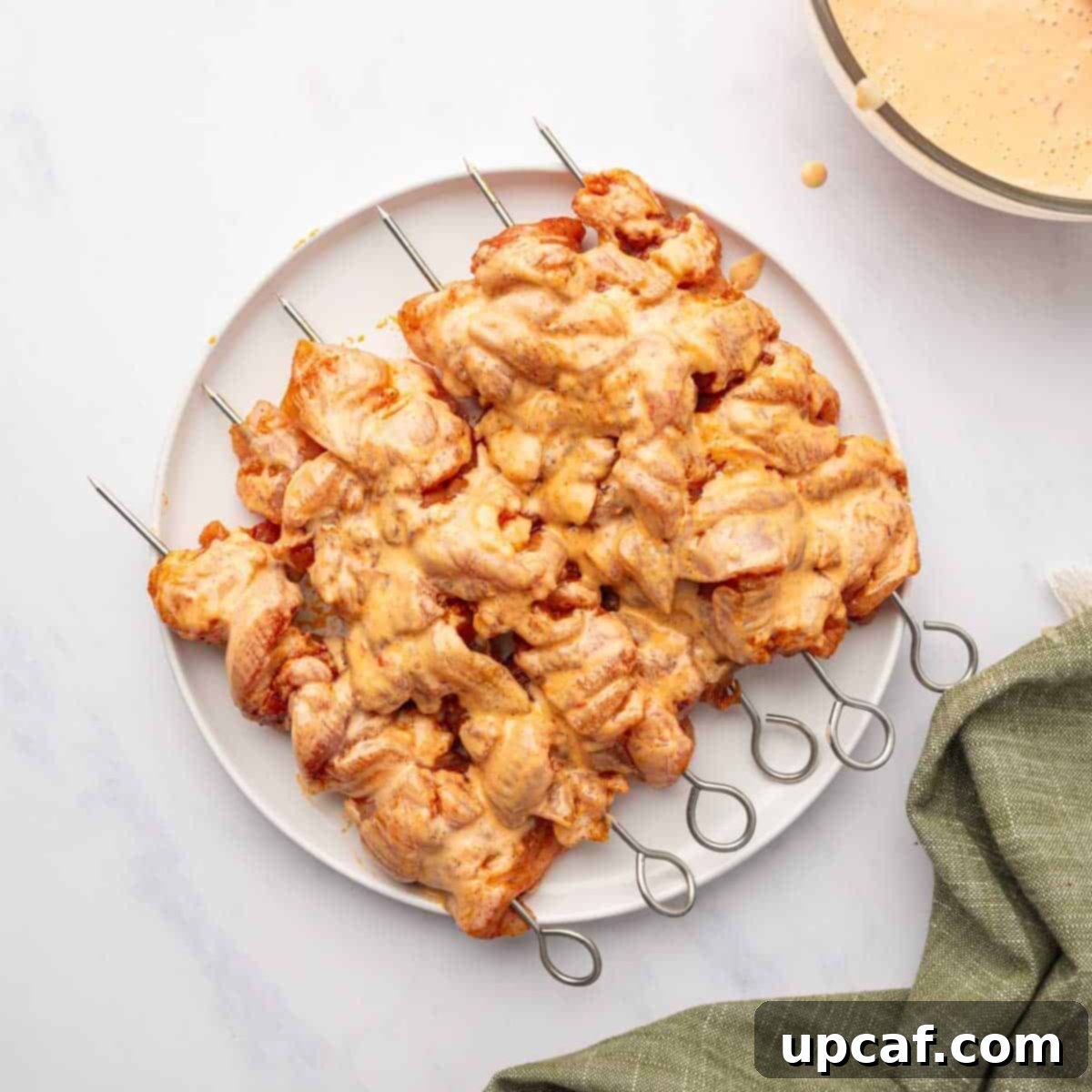 Dynamite Chicken Skewers 7 Grilled chicken skewers generously coated with the flavorful Bang Bang sauce.