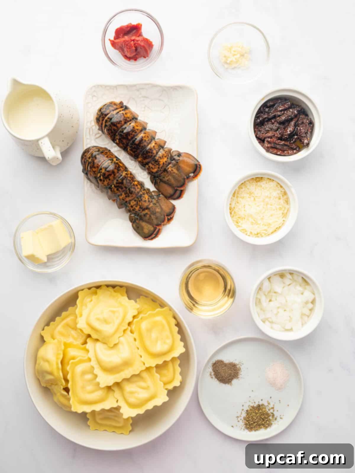 Decadent Lobster Ravioli Sauce 3 Ingredients needed for lobster ravioli sauce.