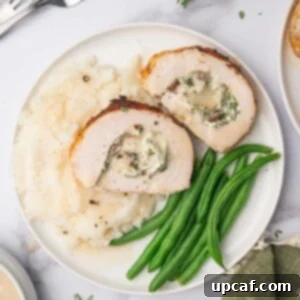 Savory Stuffed Turkey Roll 13 Stuffed turkey roll, mashed potatoes and green beans.