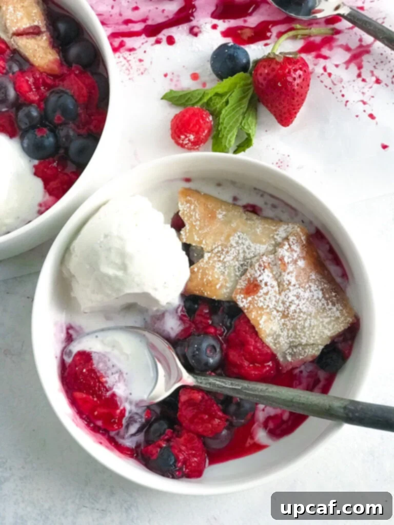 Mixed Berry Galette with Vanilla Ice Cream