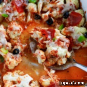 Pizza Casserole in a baking dish