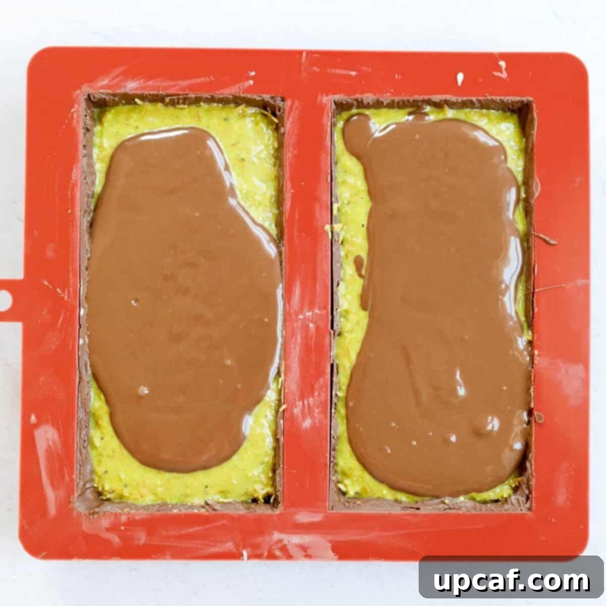 Process shot showing how to make dubai chocolate bars.