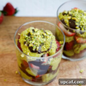 Top down shot of Dubai Strawberry Cup.