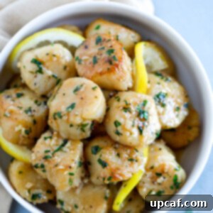 Golden Seared Scallops in Lemon Garlic Butter 2 Lemon Garlic Butter Scallops