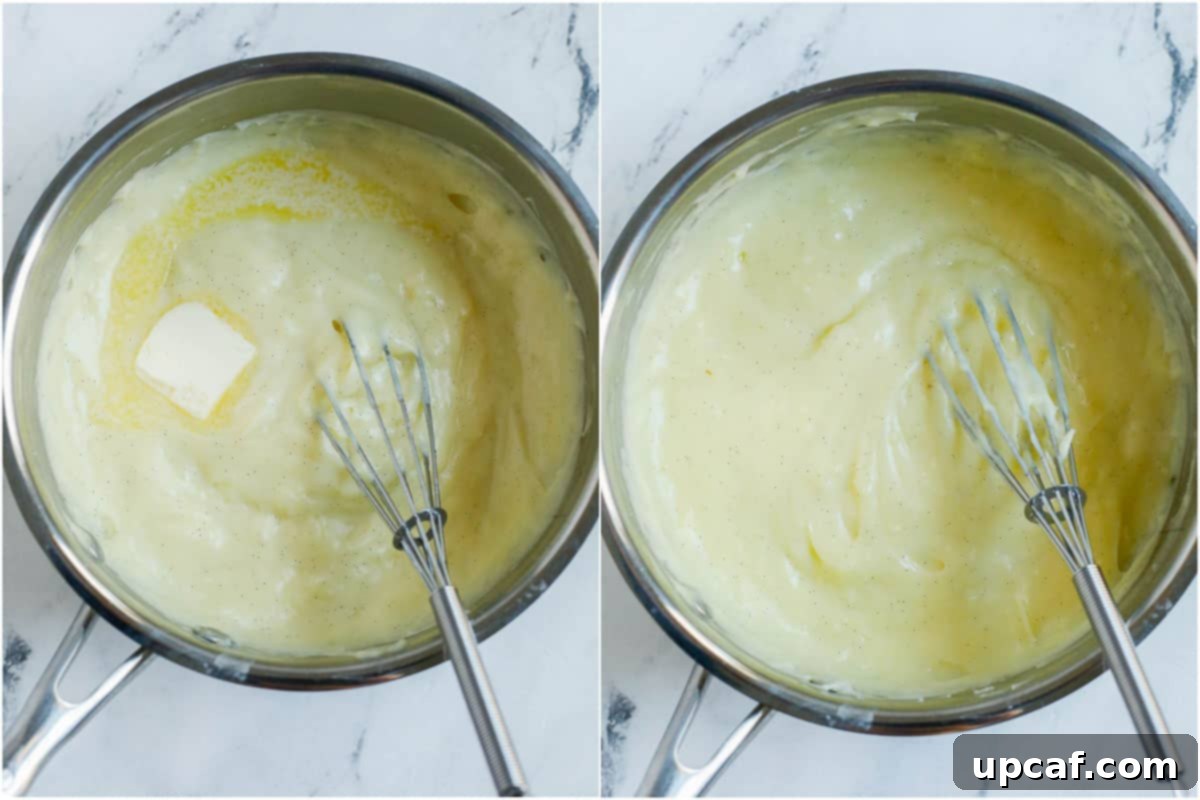 Effortless Pain Aux Raisins 7 process of making the creme patissiere.