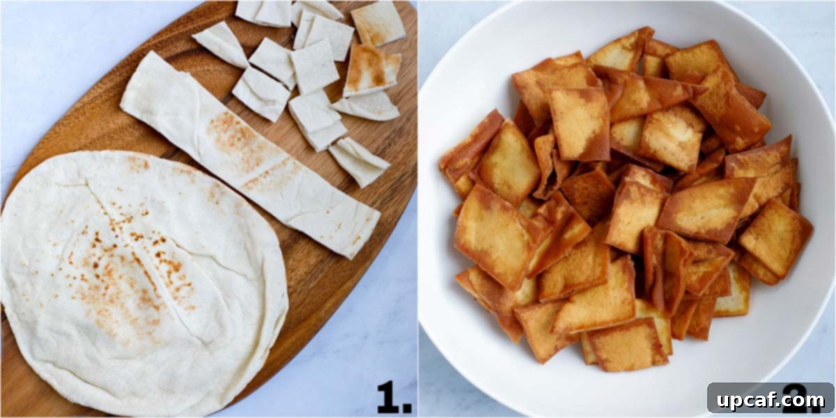 The fried pita bread.