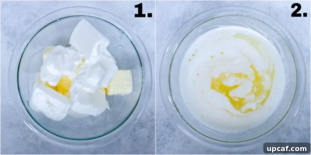 melted butter and shotening in a bowl