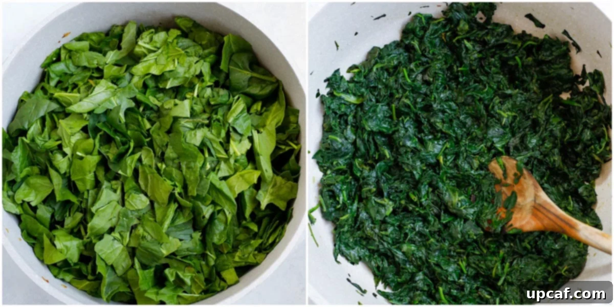 fresh spinach saute