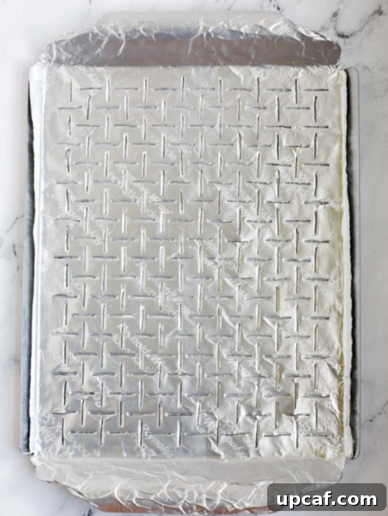 grilling tray lined with Reynolds non stick foil