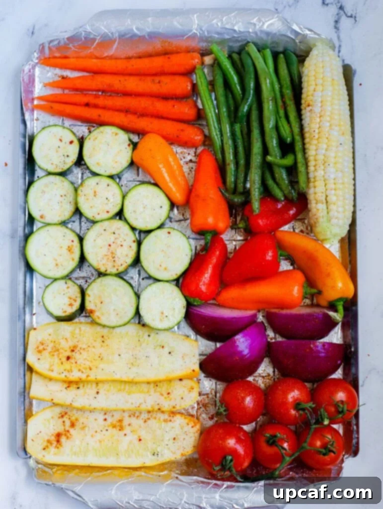 vegetables before grilling seasoned