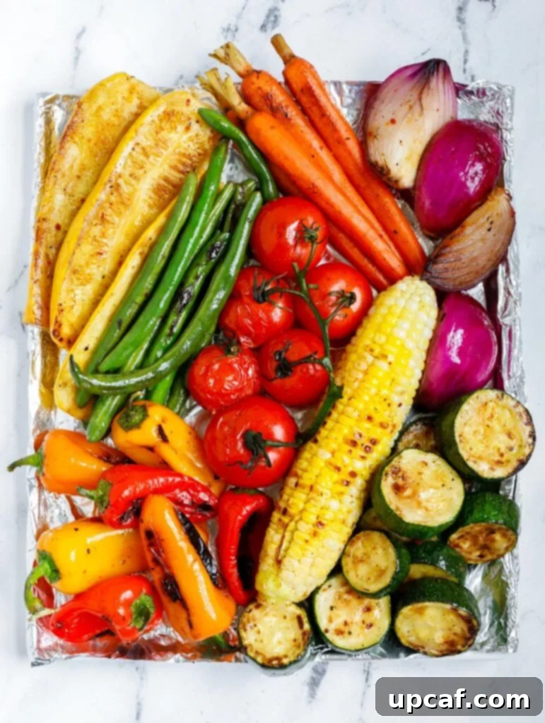 top down shot of vegetables after grilling