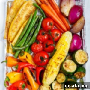 top view of assorted grilled vegetables