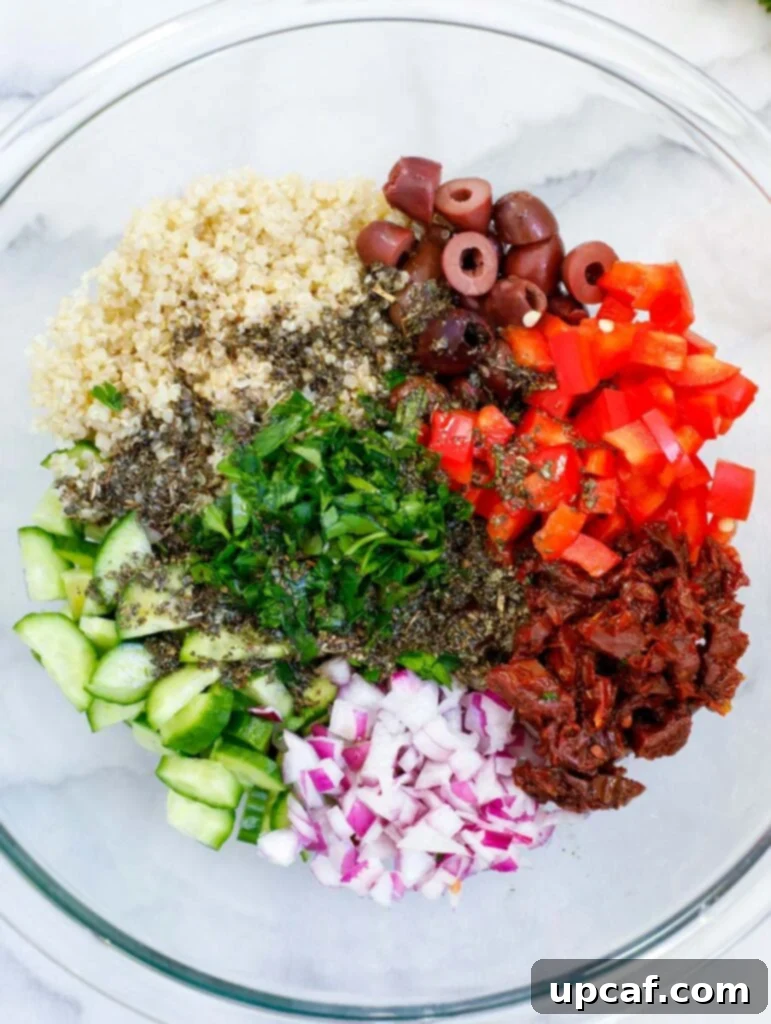 ingredients for Easy Mediterranean Quinoa Salad recipe
