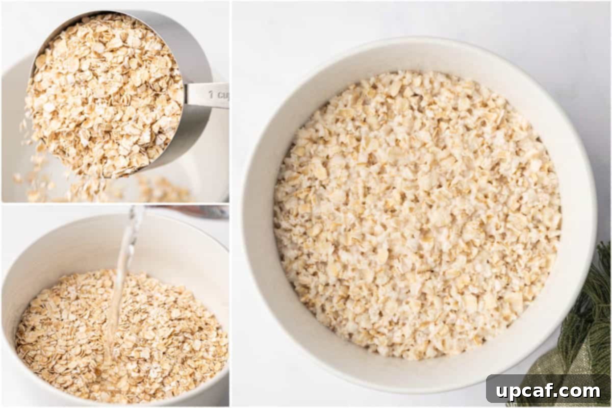 Cooking quick oats in the microwave.