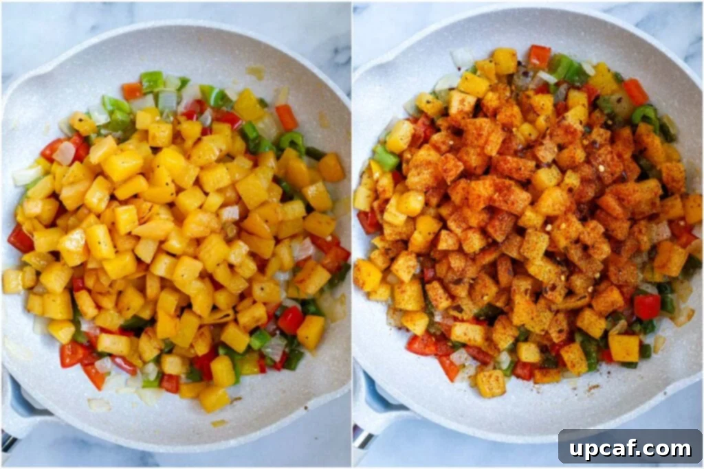 overhead shot of Breakfast Potato Skillet